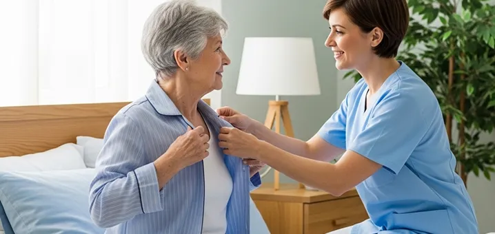 Care worker with client
