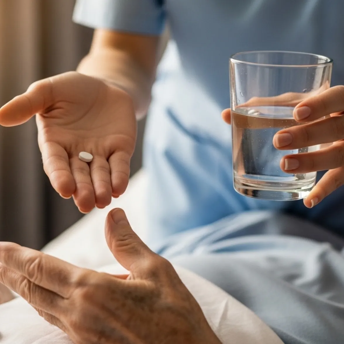 Healthcare professional with medication