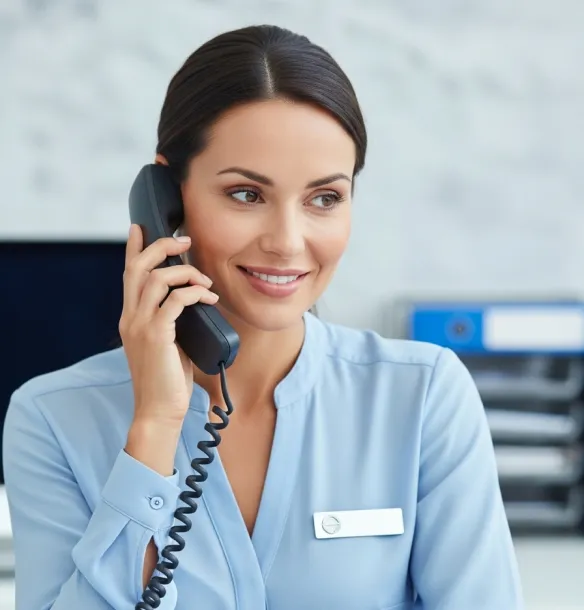 Healthcare professional on phone