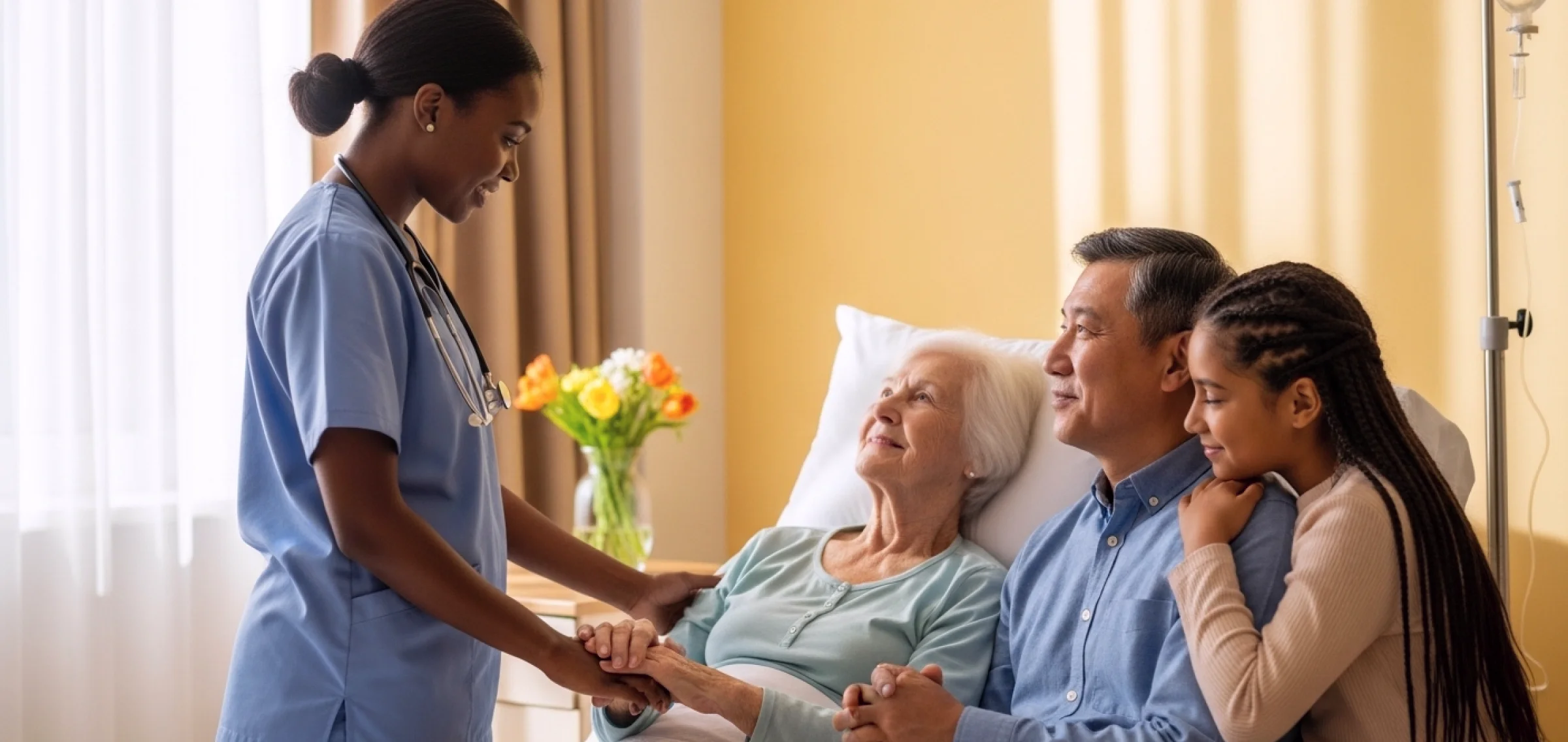 Warm, supportive home care environment reflecting OliveCross commitment to personal care